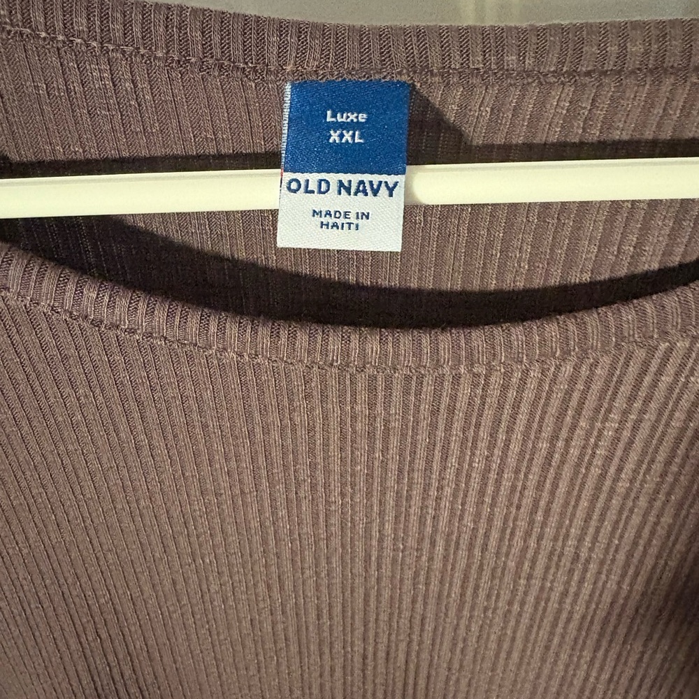 Old Navy Luxe Ribbed Top in Mauve - Picture 2 of 7